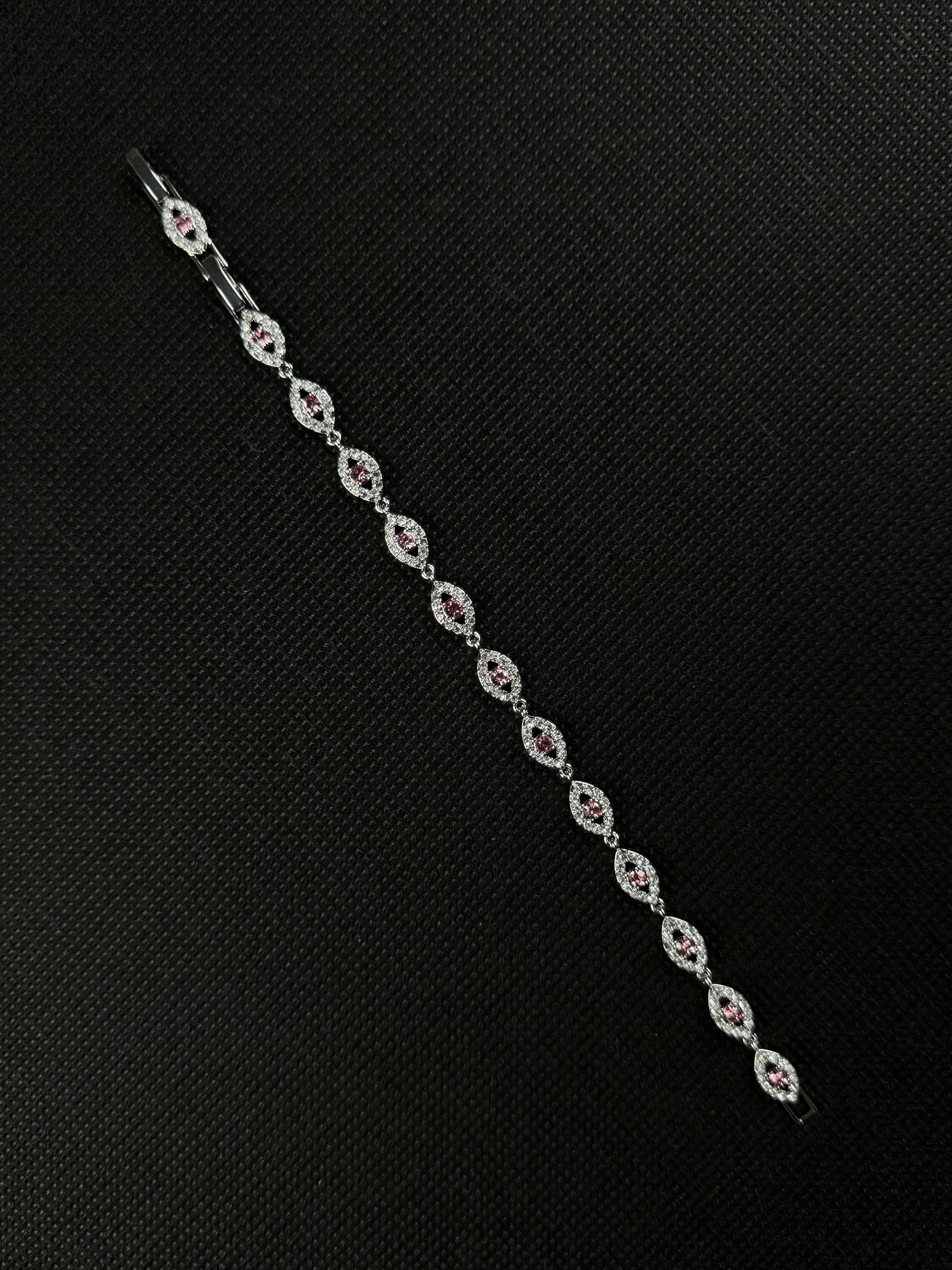 Angel Eyes Bracelet (Pink/Silver)