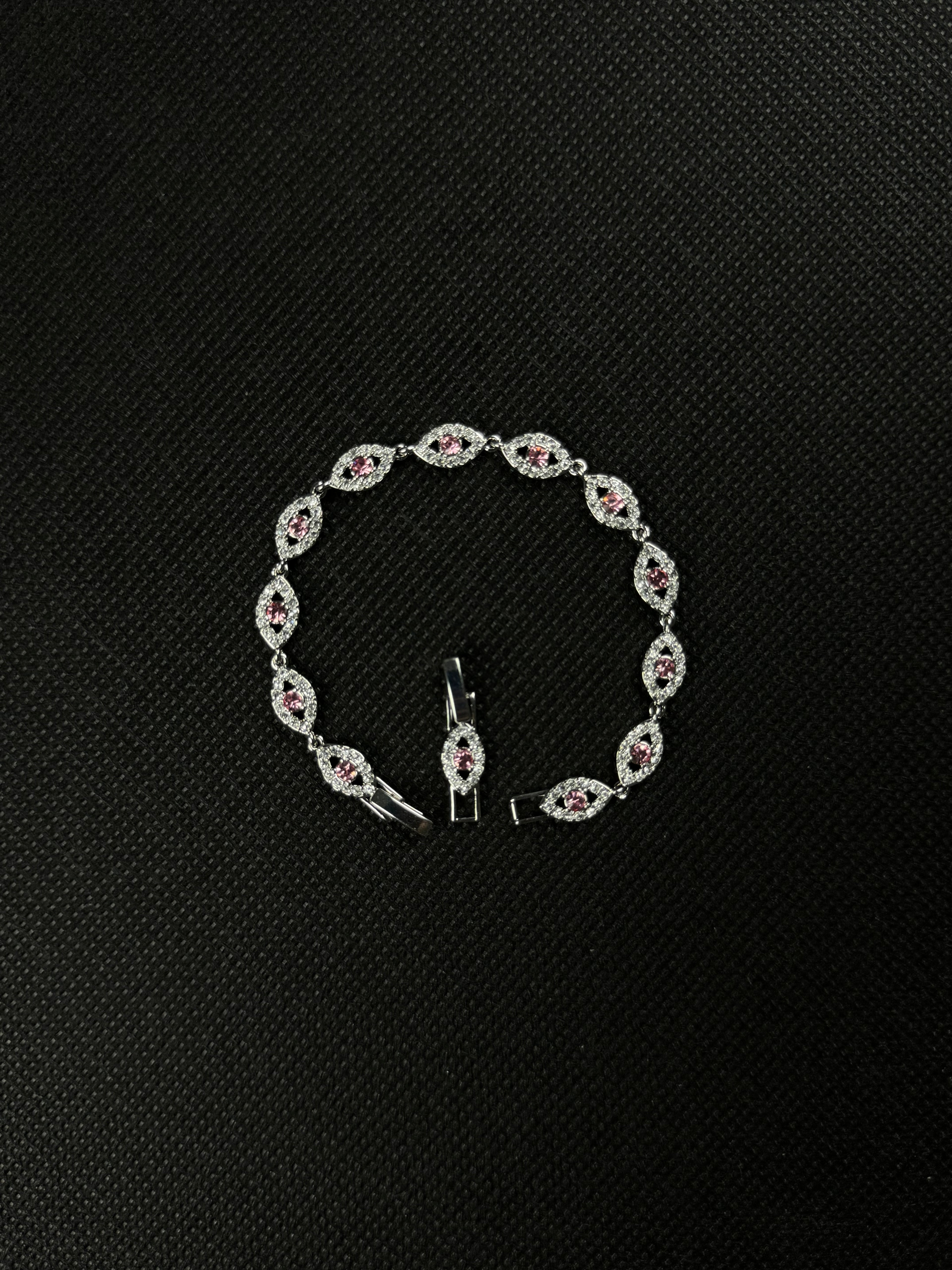 Angel Eyes Bracelet (Pink/Silver)