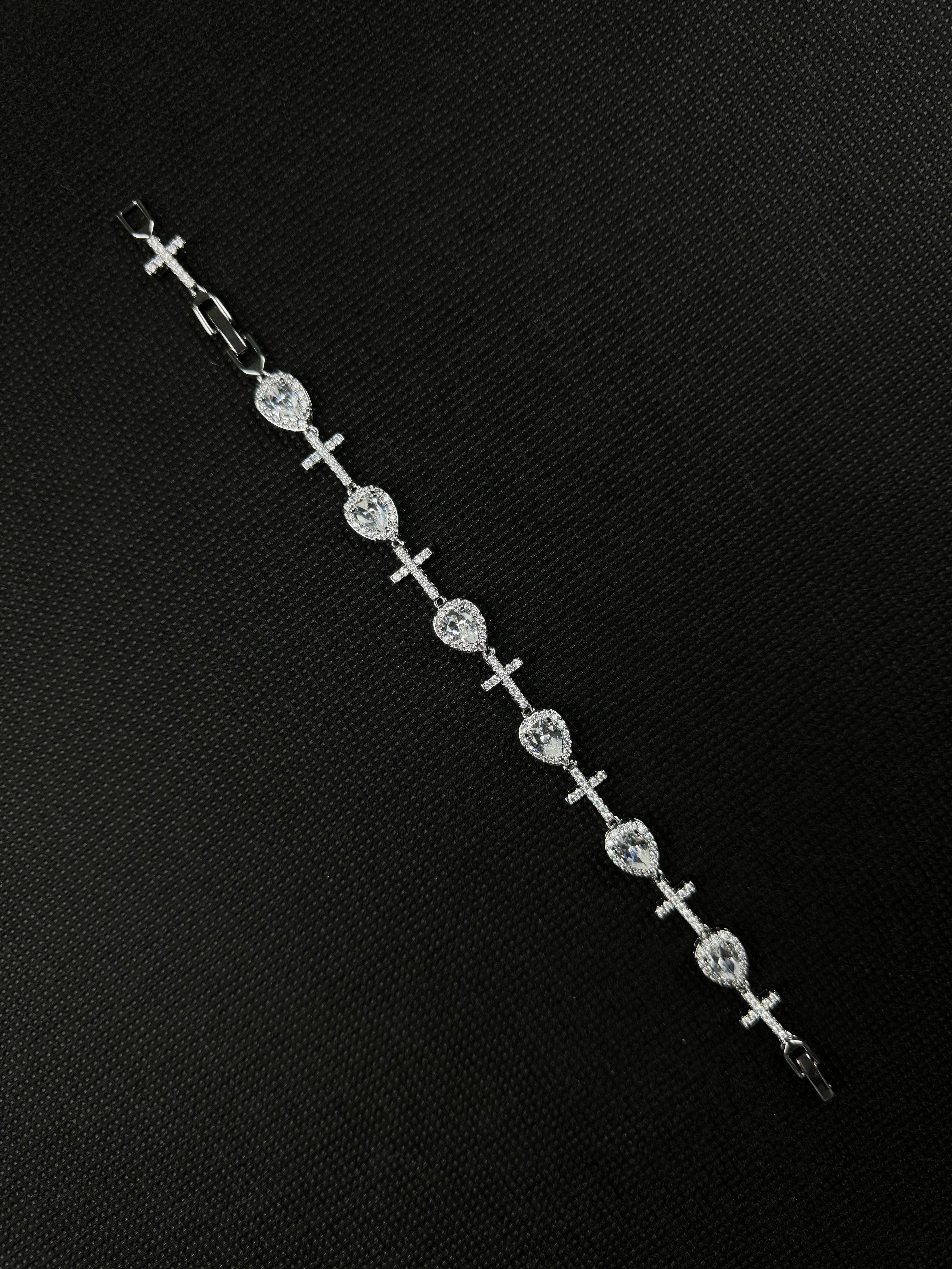 Tears and Crosses Bracelet (Silver)