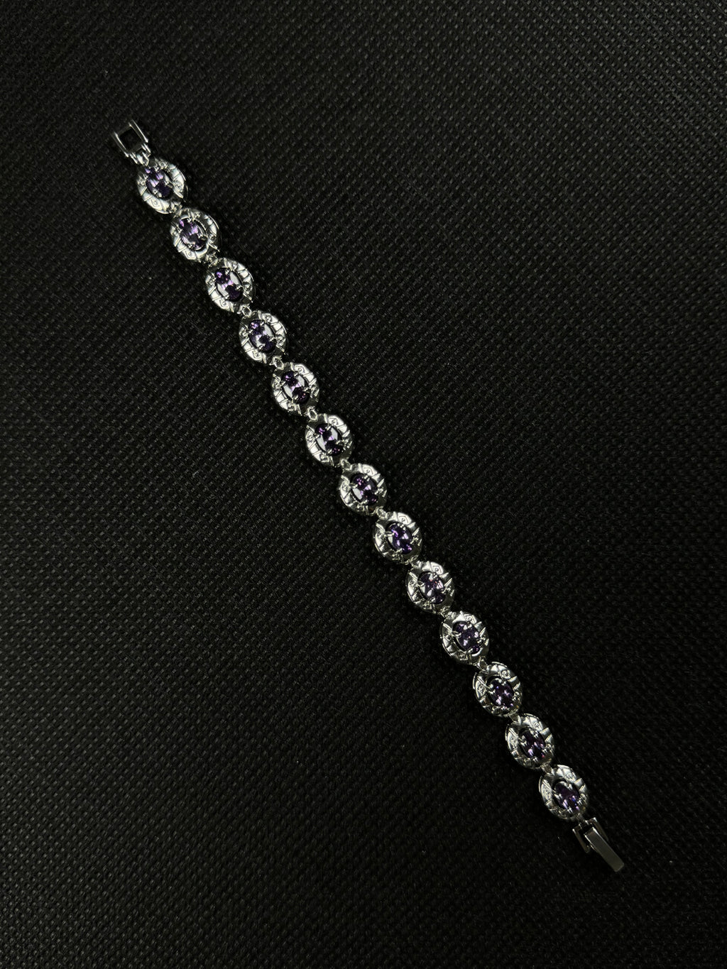 Gemstone Armband (Lila/Silber)