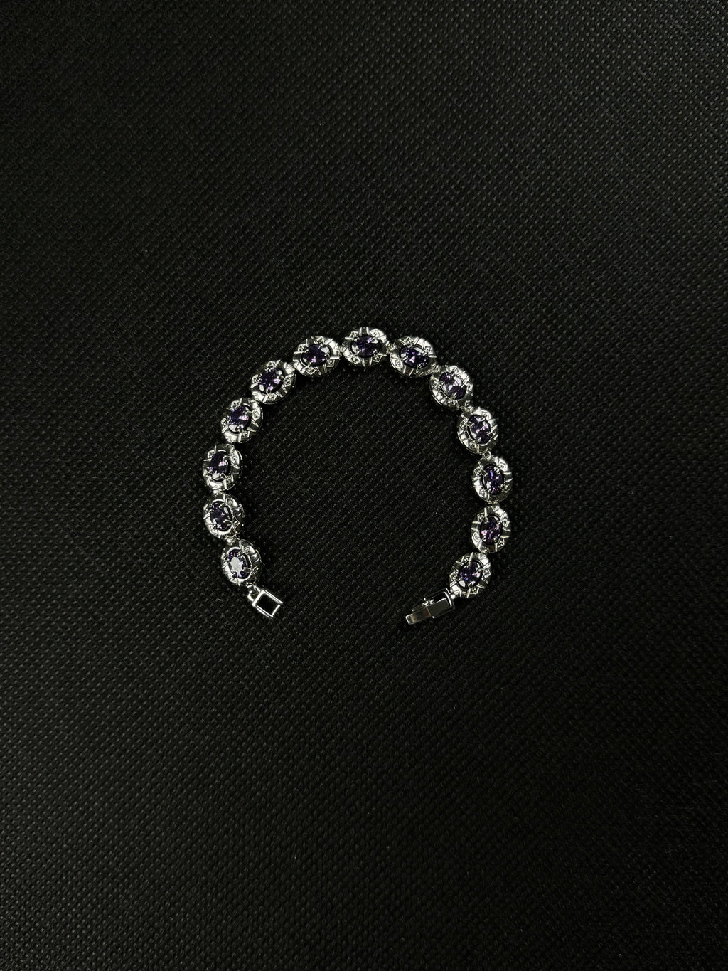 Gemstone Armband (Lila/Silber)