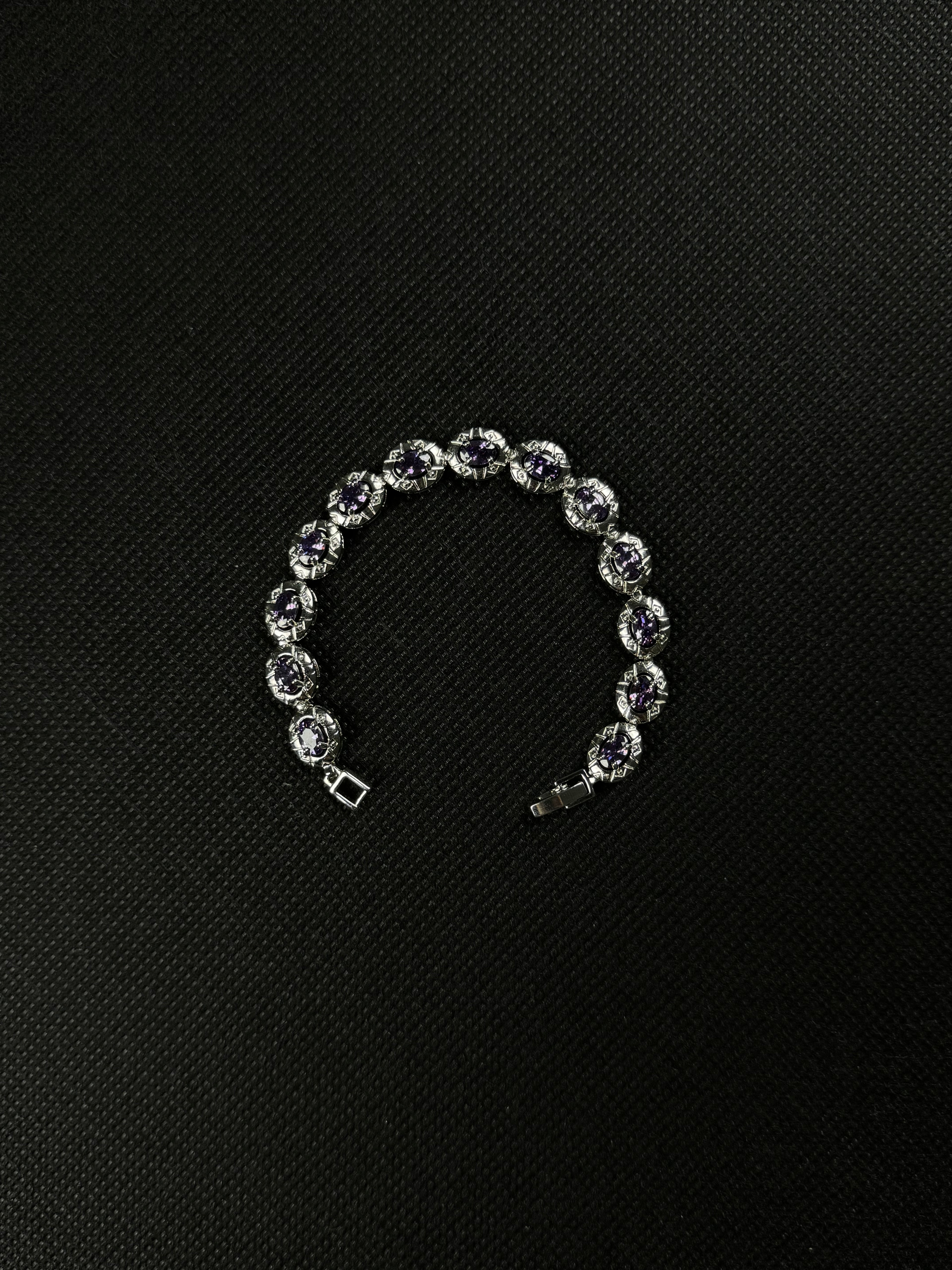 Gemstone Bracelet (Purple/Silver)