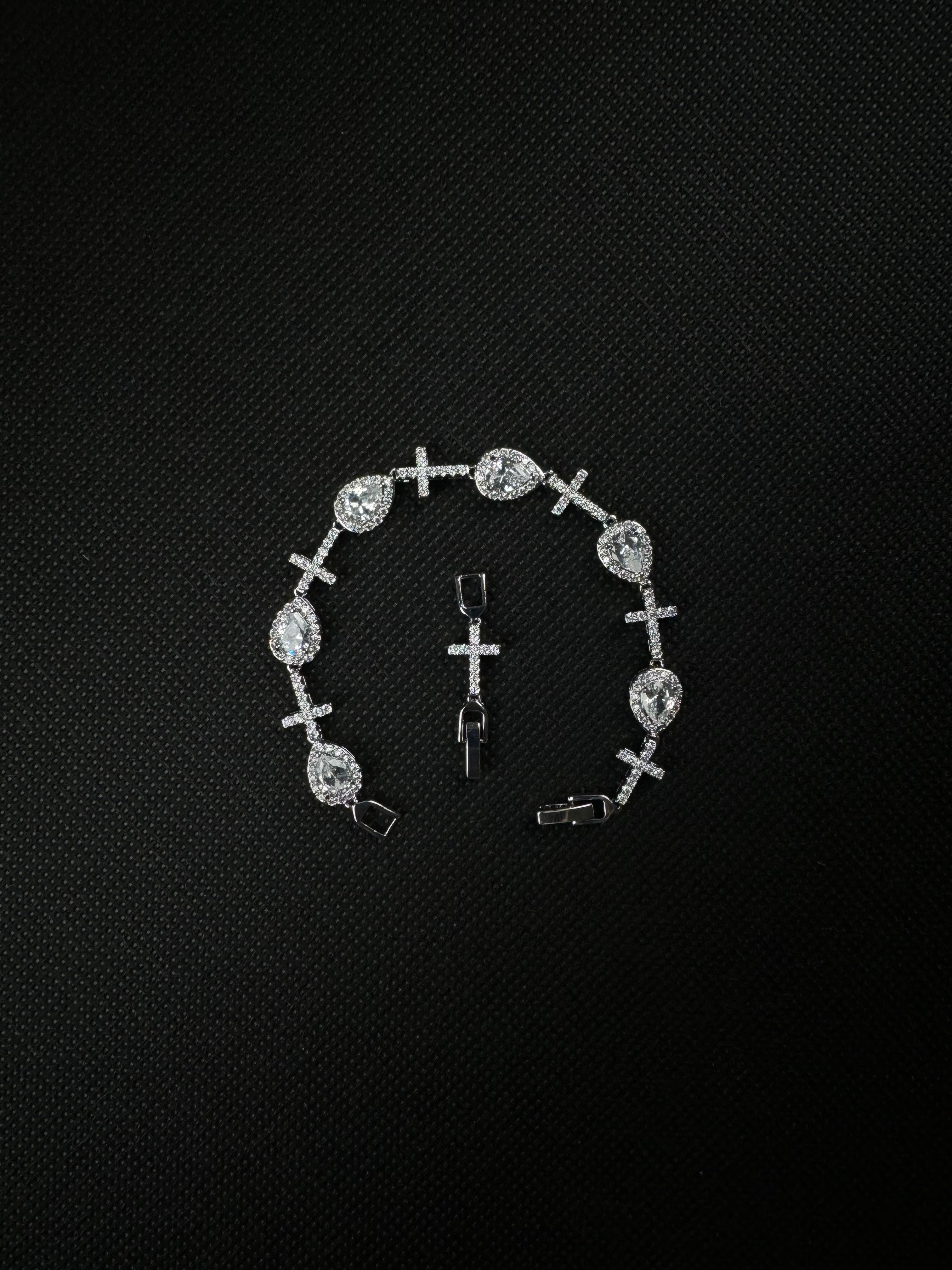 Tears and Crosses Bracelet (Silver)